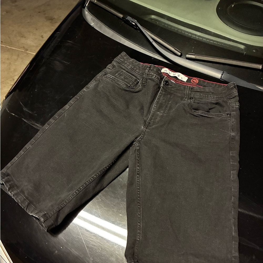 Vintage Rebel Black Jean Shorts Classic Style